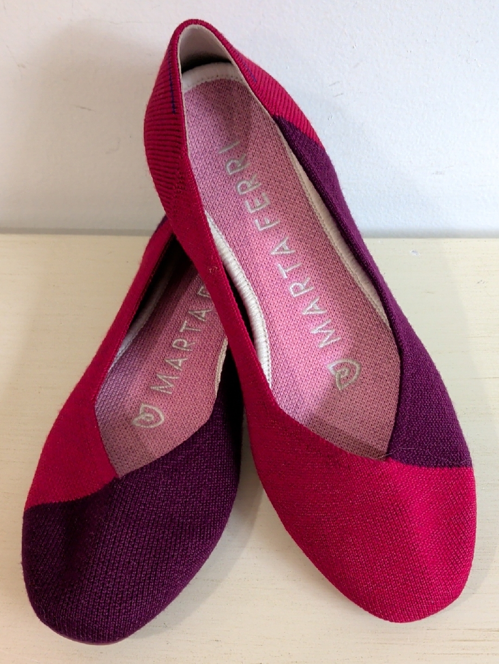 Rothy's Two-Tone Red & Plum Knit Ballet Flats Size 6